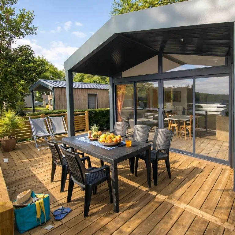 Mobil home Ty Brehat vue lac 2 chambres 4 personnes